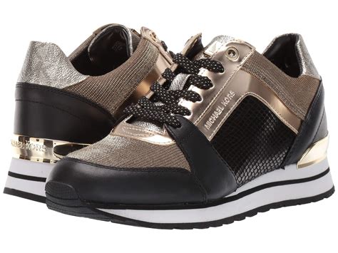 michael kors black gold sneakers|michael kors women's gold shoes.